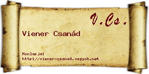 Viener Csanád névjegykártya